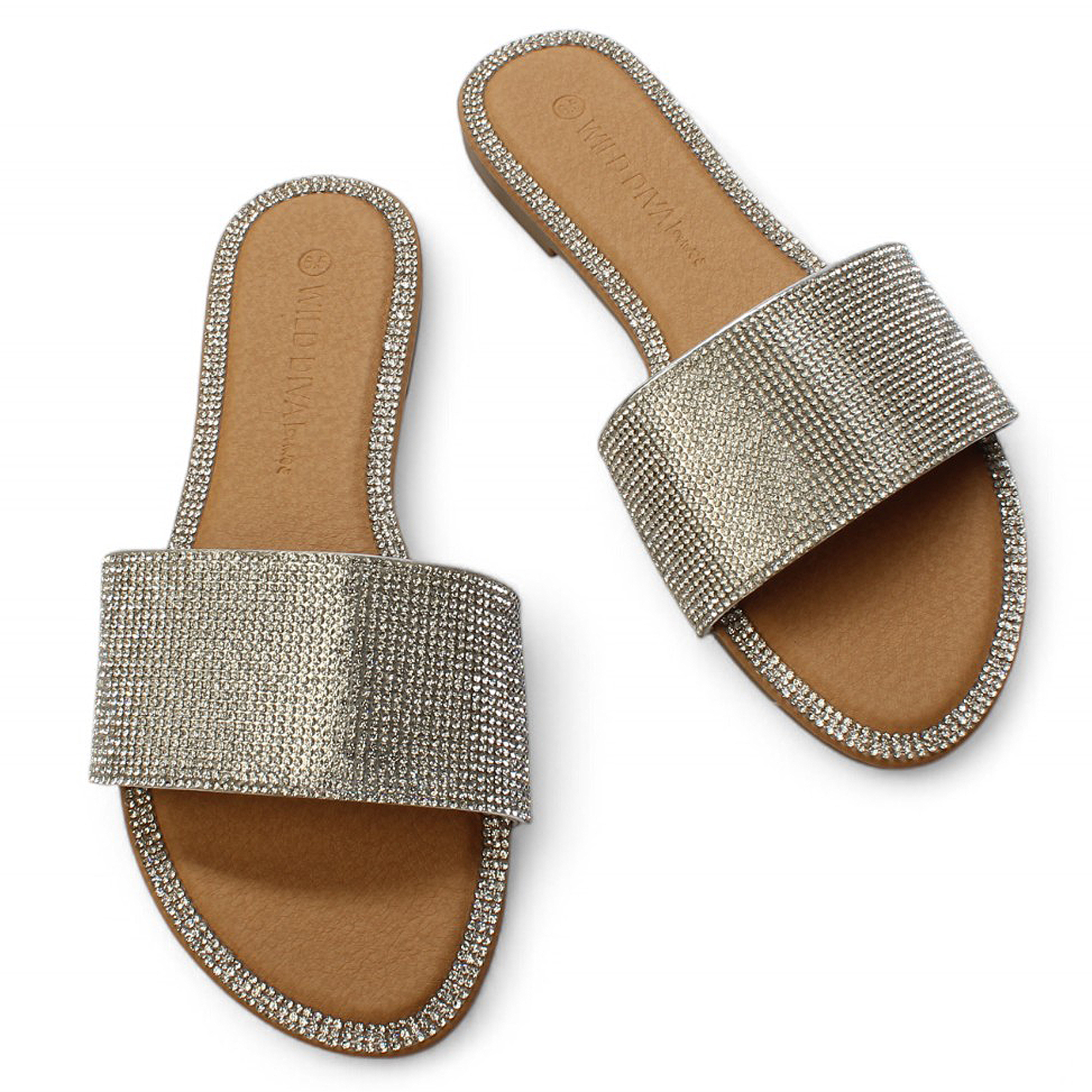 LEGEND FOOTWEAR INC Roo-01 Rhinestone Sandal ROO-01-SVRS - Shiekh
