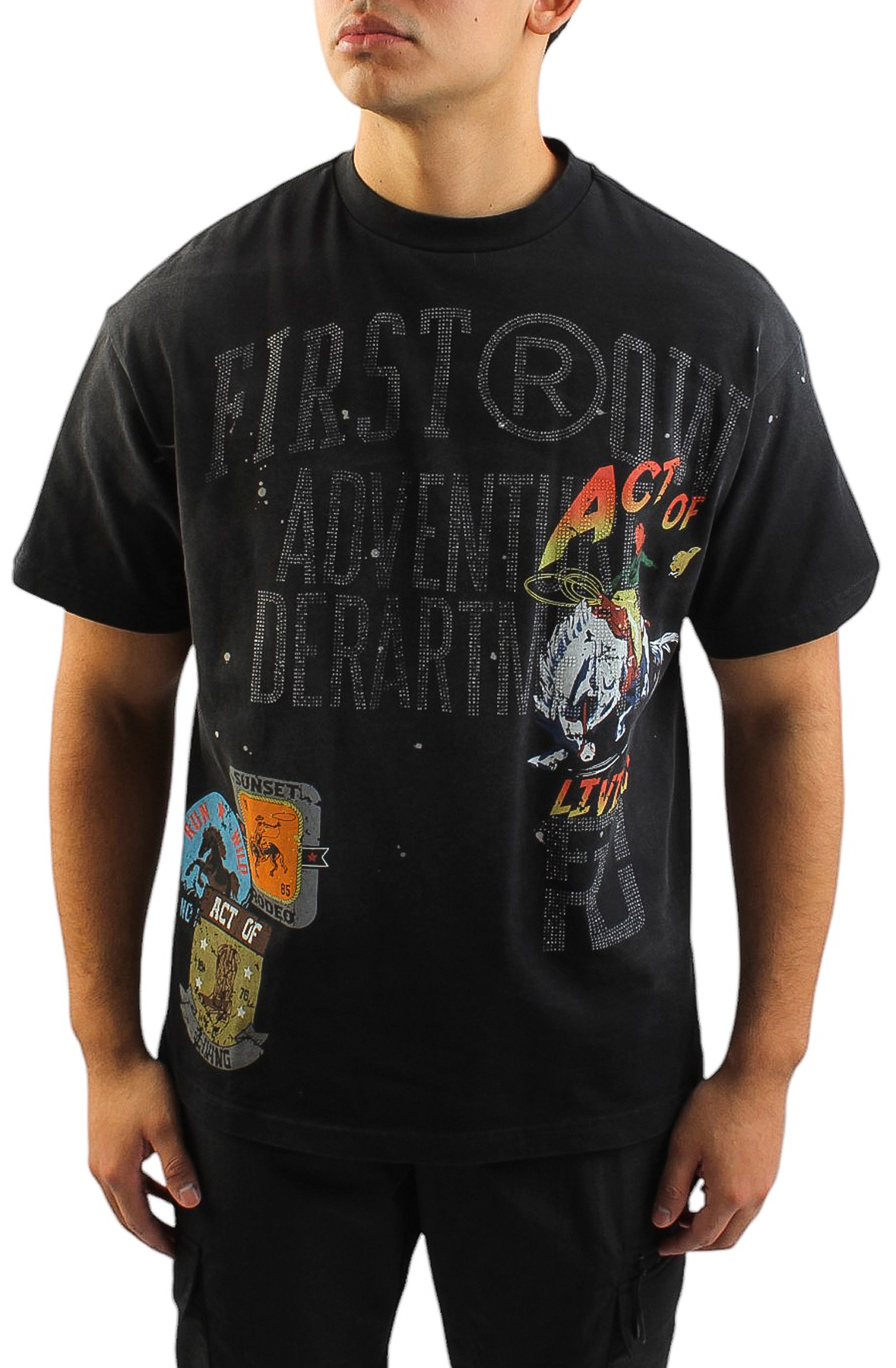 FIRST ROW ADVENTURE DEPT T-Shirt FRT2167-BLK - Shiekh
