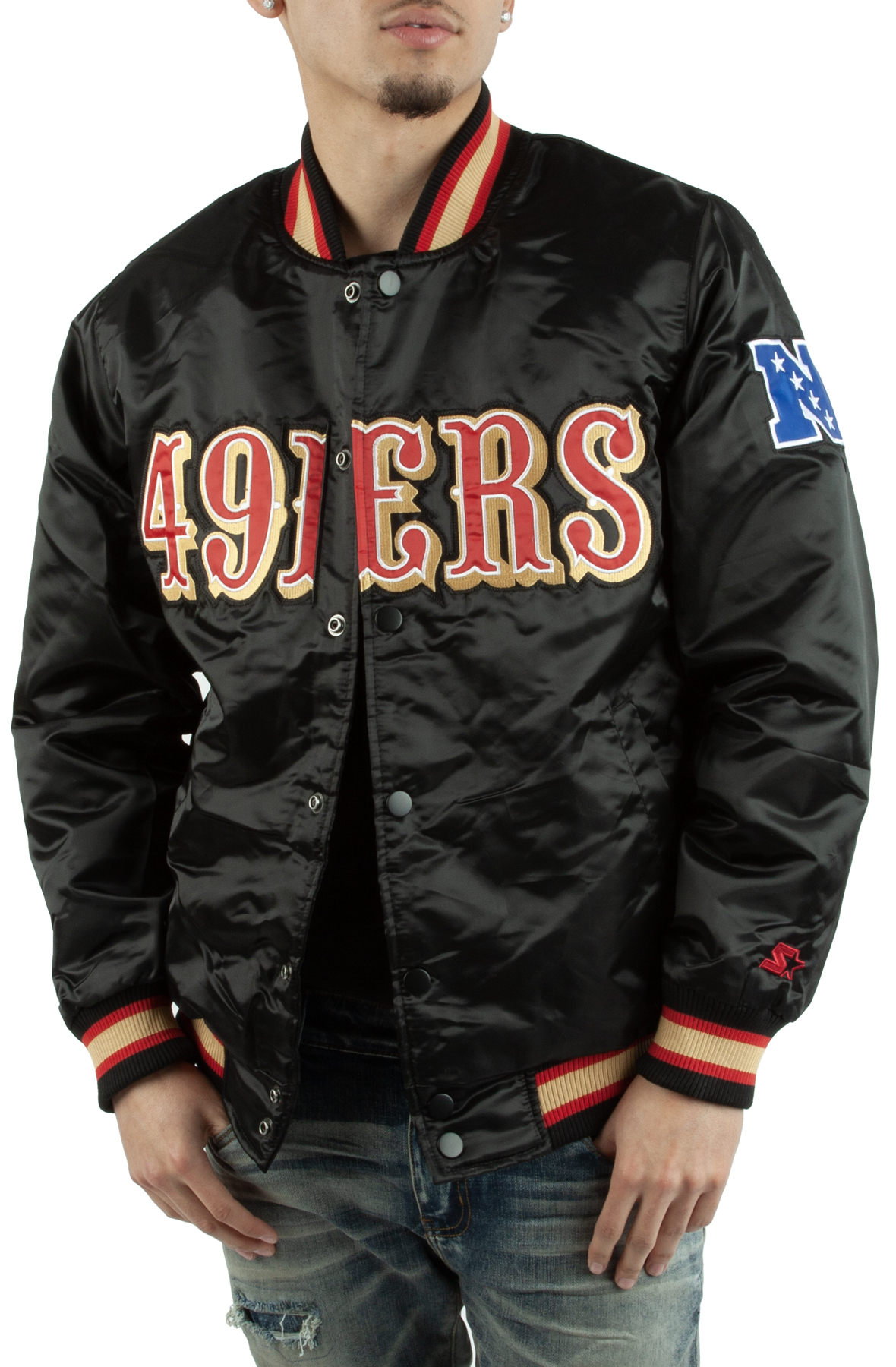 San Francisco 49ers Red and Cream Varsity Jacket For Men - Mr. Black Jackets