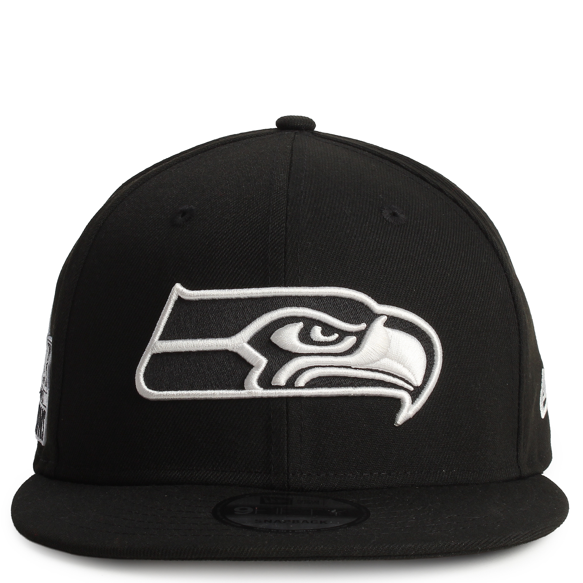 New Era NFL Seattle Seahawks Super Bowl LX Champions Sidepatch 9FIFTY Snapback Black White