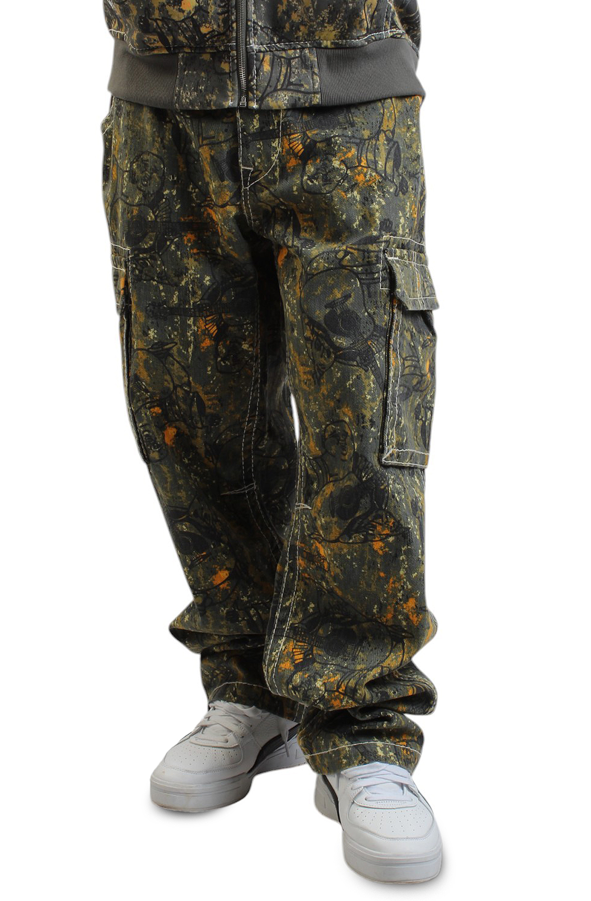 TRUE RELIGION Buddha Big T Cargo Pants 109075-CAMOBLK - Shiekh