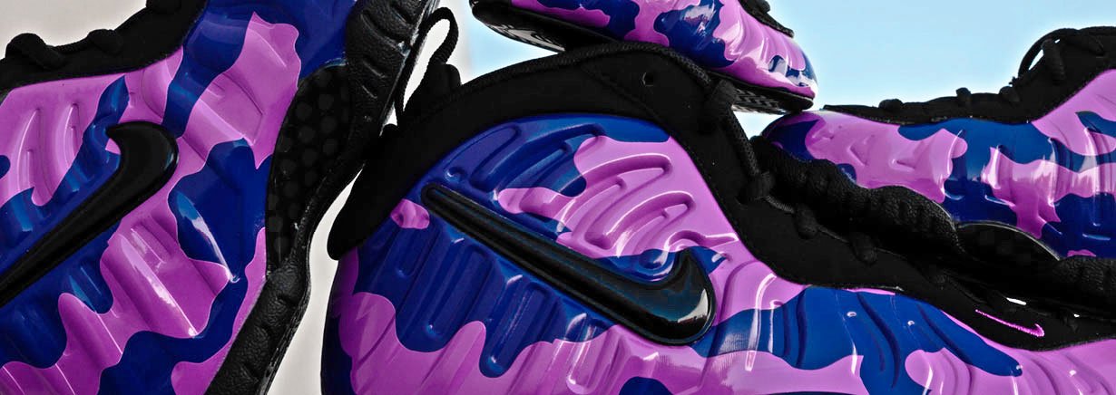 pink and purple camo foamposites